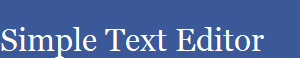 Simple Text Editor